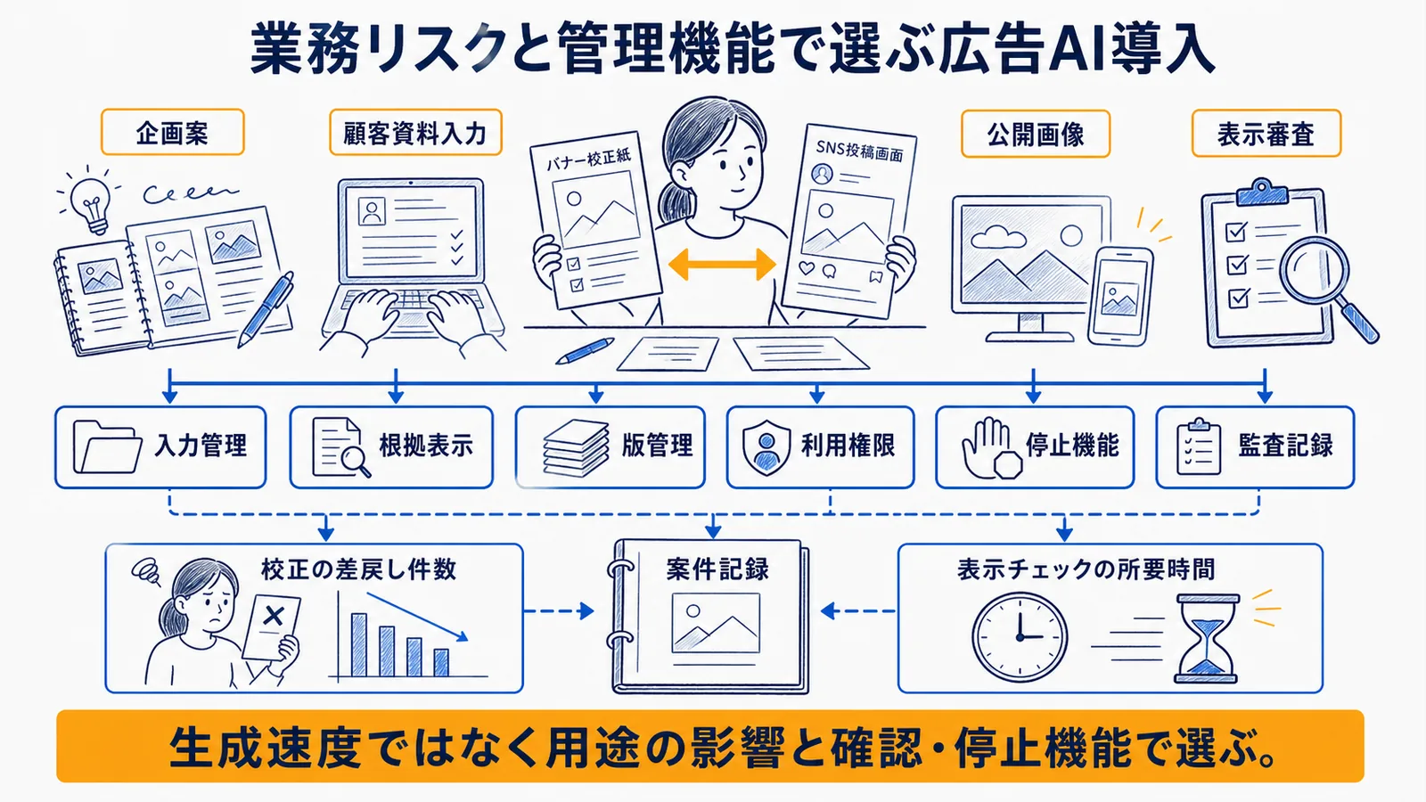 制作用途とリスクから必要機能を選ぶ判定マップ
