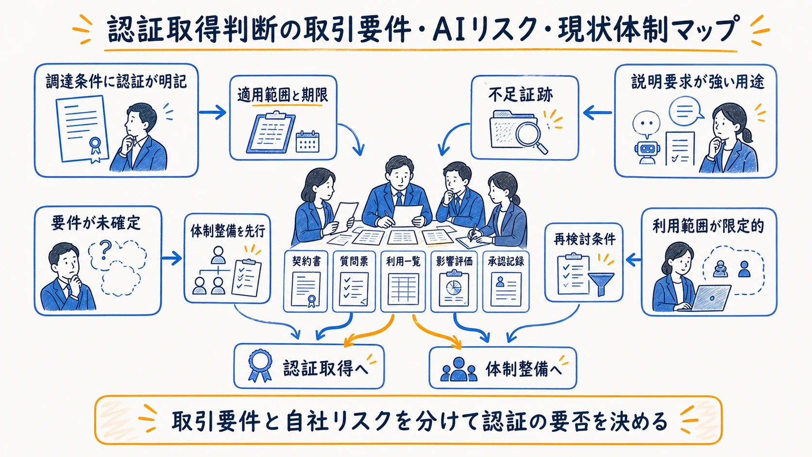 取引要件とAIリスク、現状体制から認証取得の必要性を読む判断マップ