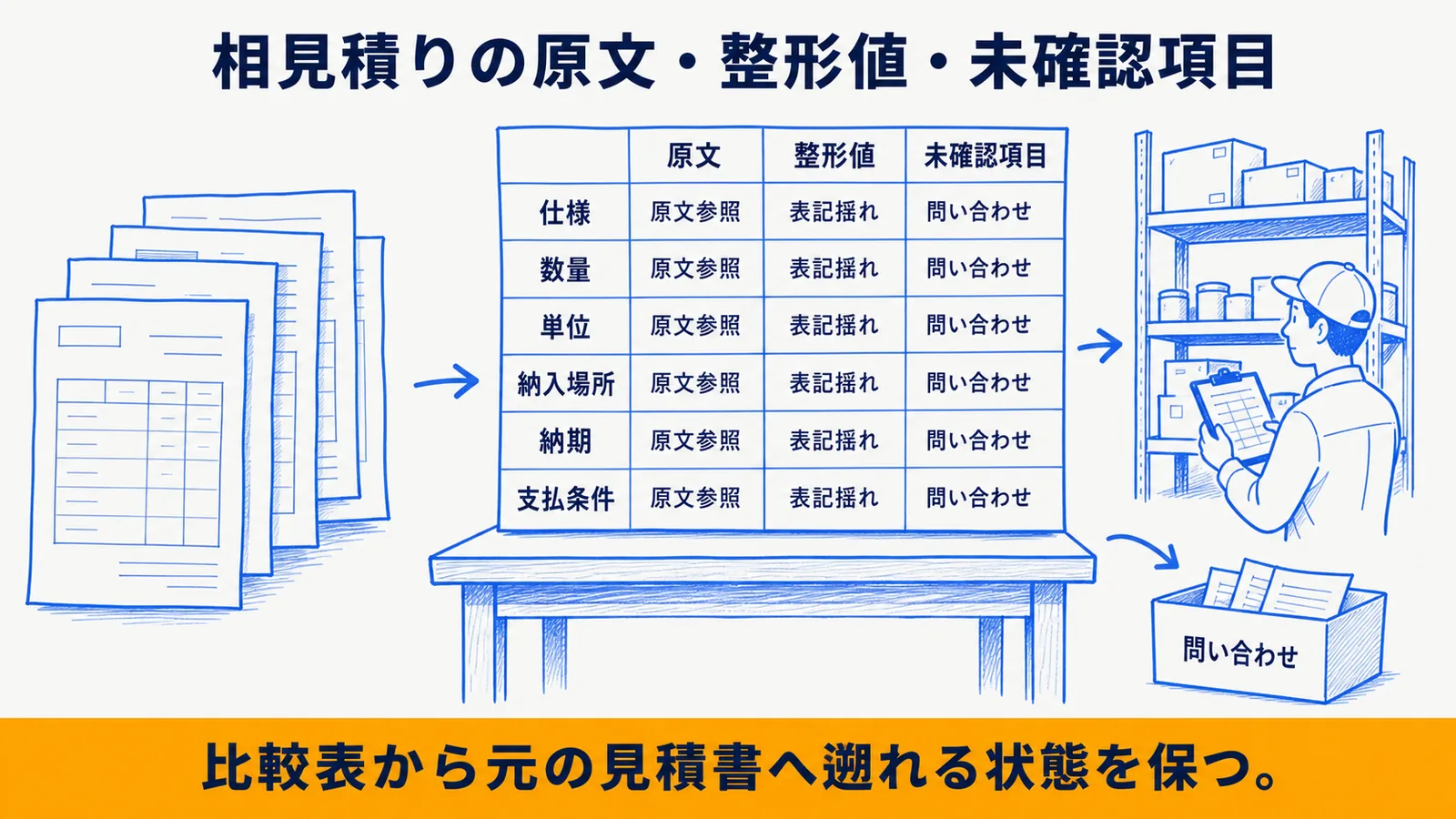 見積情報の構造化と比較観点