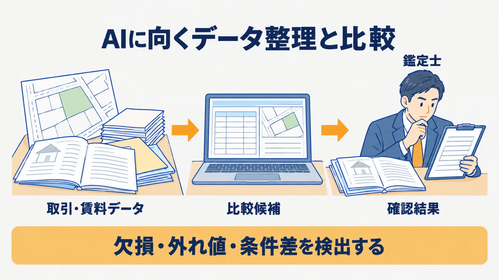 取引・賃料の資料を候補抽出から条件確認へつなぐ流れ